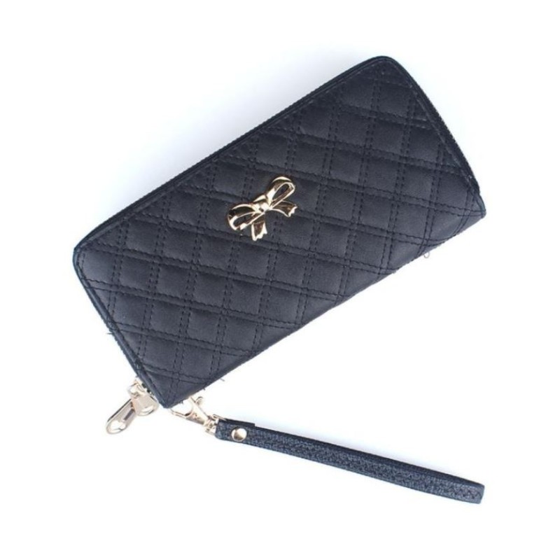 Bow double purse black