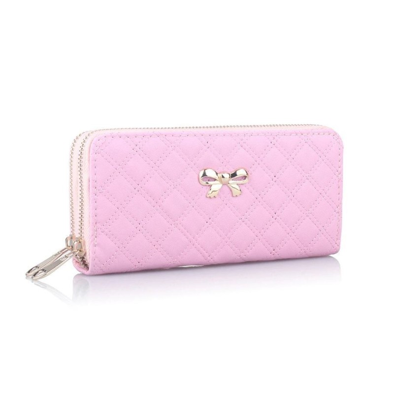 Bow double purse pink