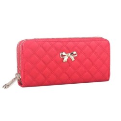 Bow double purse red