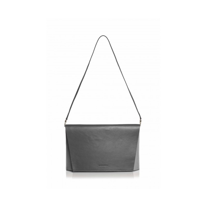 Capote Graphite Leather Bag graphite/pearl grey/fuchsia