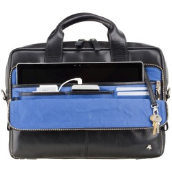 Δερμάτινη τσάντα ώμου Hugo για laptop 15"