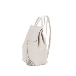 Angie Leather Backpack White