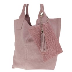 Arianna Suede Shoulder Bag Pink