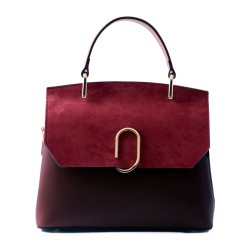 Thita Leather and Suede Handbag Grape